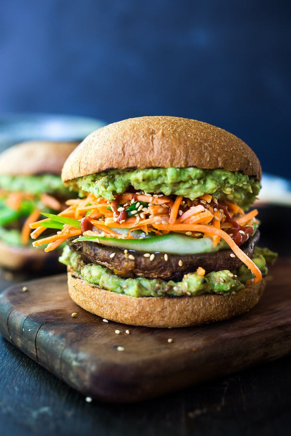 Spicy Miso Portobello Mushroom Burger (vegan)