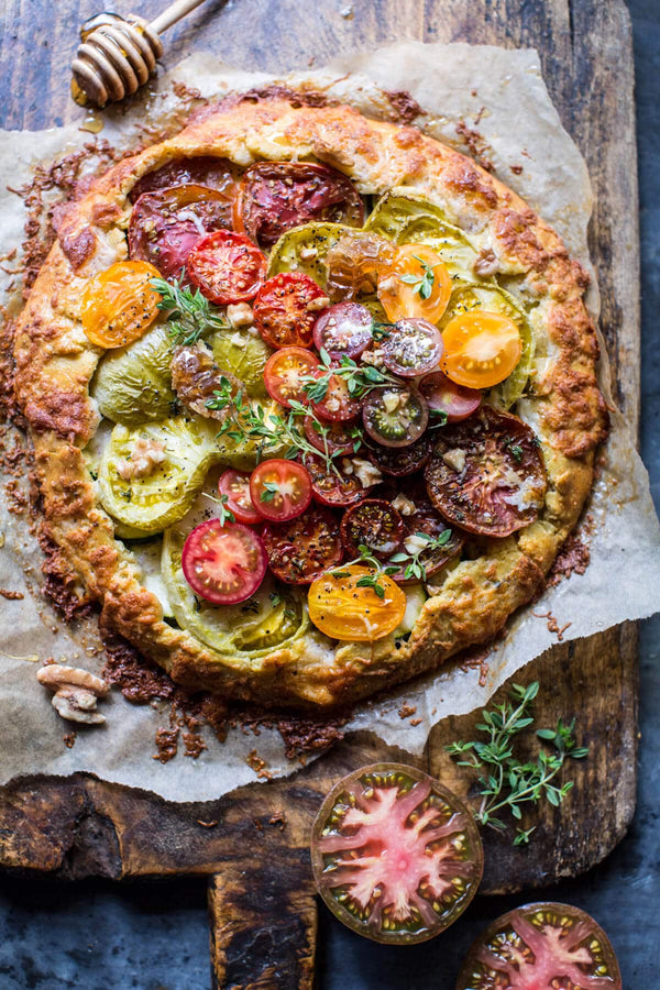 Heirloom Tomato and Zucchini Galette with Honey + Thyme