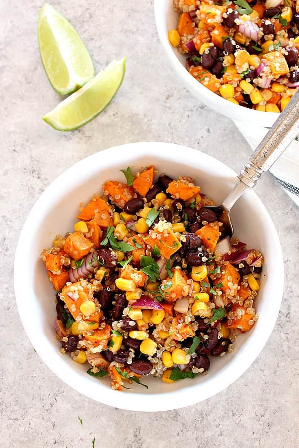 Roasted Sweet Potato Black Bean Quinoa Salad